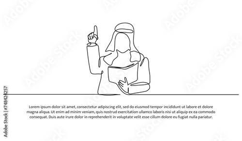 a young man read the Quran earnestly
