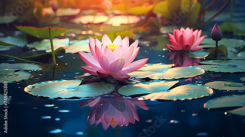 Beautiful lotus flower  spa concept
