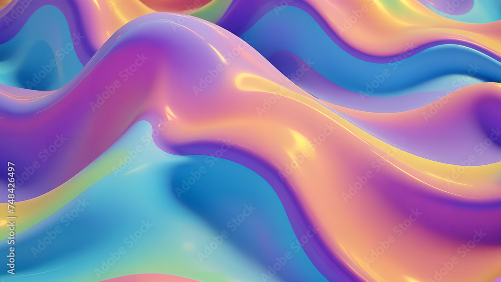 Liquid shapes abstract holographic 3D wavy background Liquid shapes abstract holographic 3D wavy background