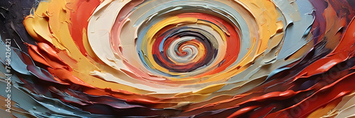 Dynamic Vortex  Centered on a 3 1 Banner  a Rotating Symphony of Colors and Textures Enhances Visual Depth  Creating a Flowing Sensation for the Viewers. Perfect for modern art installations.