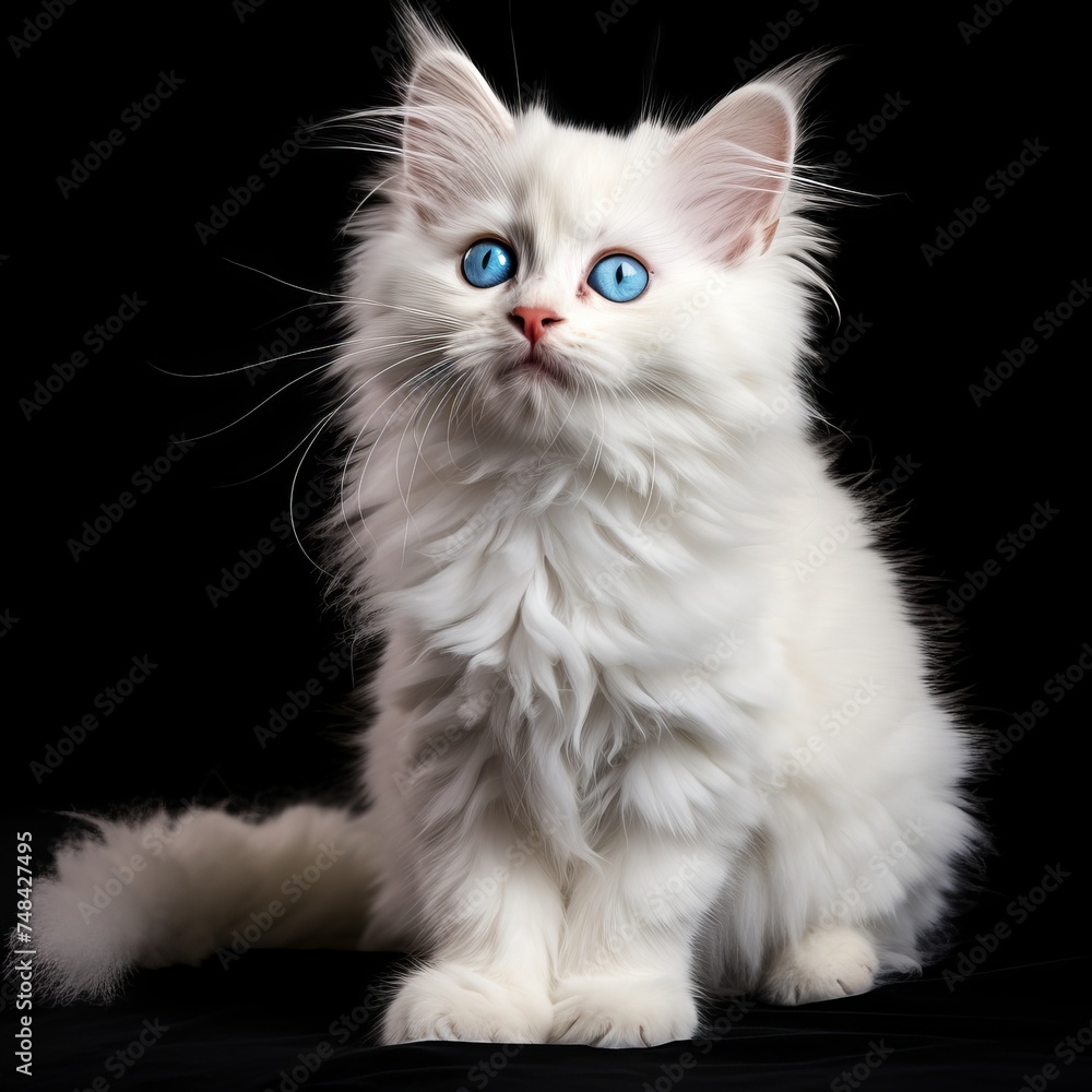 A beautiful cat with blue eyes is sitting. A beautiful cat with blue eyes is sitting.