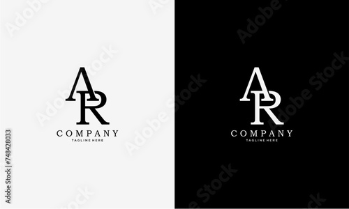 AR initial letter logo vector design