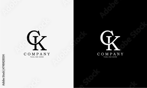 CK initial letter logo vector design
