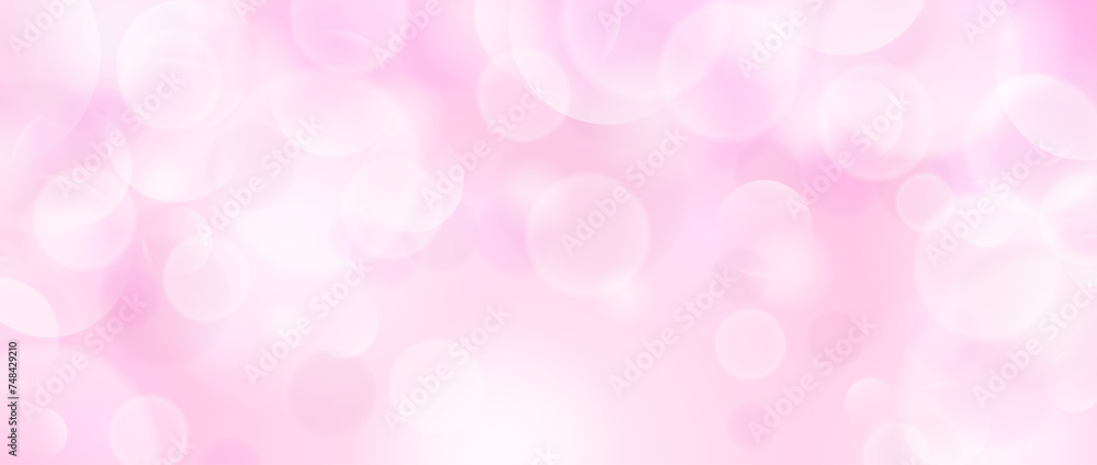 Abstract circle bokeh wallpaper. Pastel rose color blur effect background. Shiny pink blurry light sparkle texture. Vector romantic backdrop for birthday celebration, fairy party, card, poster, banner