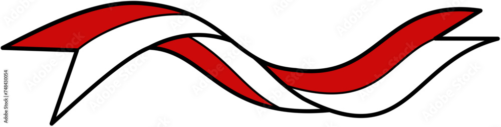 indonesia flag banner flat color indonesia flag banner flat color