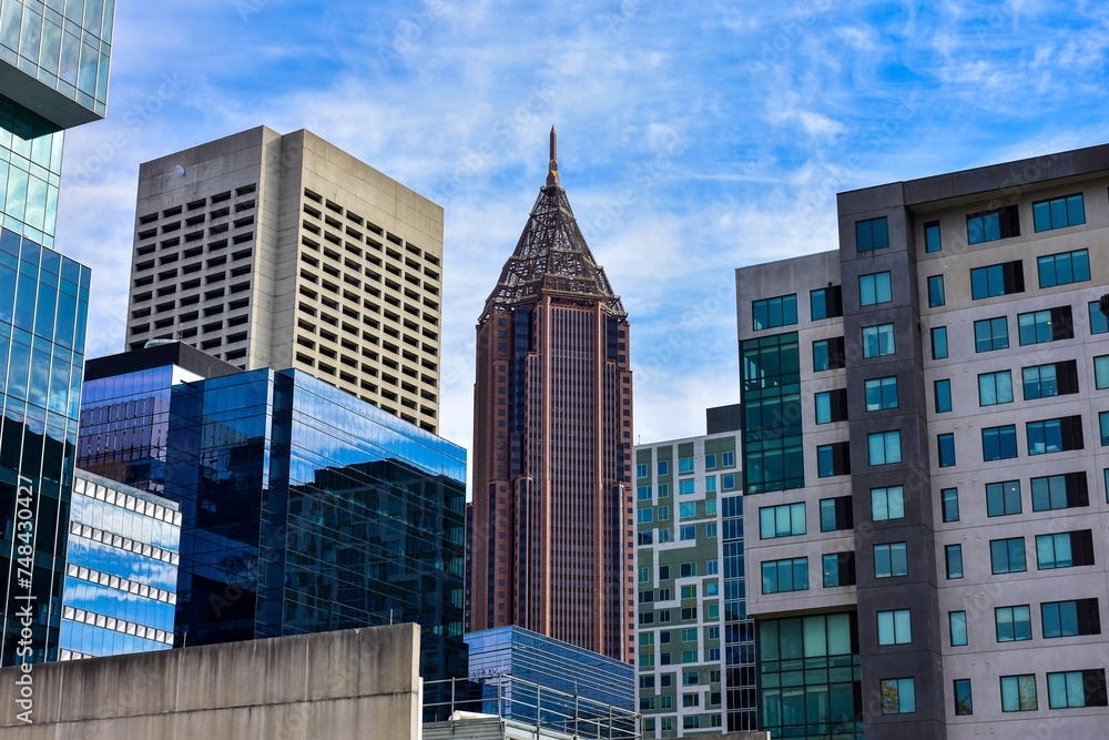 Midtown Atlanta Cityscape And Blue Sky Midtown Atlanta Cityscape And Blue Sky