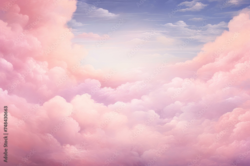 Dreamy Pink clouds pastel. Sunset nature. Generate Ai Dreamy Pink clouds pastel. Sunset nature. Generate Ai