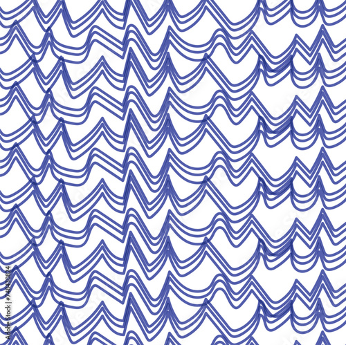 Seamless pattern with triples waves