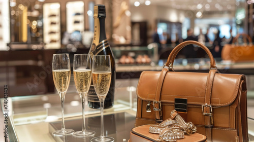 Customers are greeted with personalized service and offered champagne as they peruse the luxurious offerings from handcrafted leather goods to sparkling jewelry. © Justlight