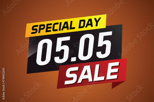 5.5 Special day sale word concept vector illustration with ribbon and 3d style for use landing page, template, ui, web, mobile app, poster, banner, flyer, background, gift card, coupon

