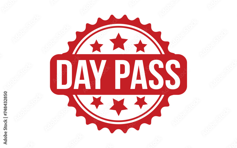 Red Day Pass Rubber Stamp Seal Vector Red Day Pass Rubber Stamp Seal Vector