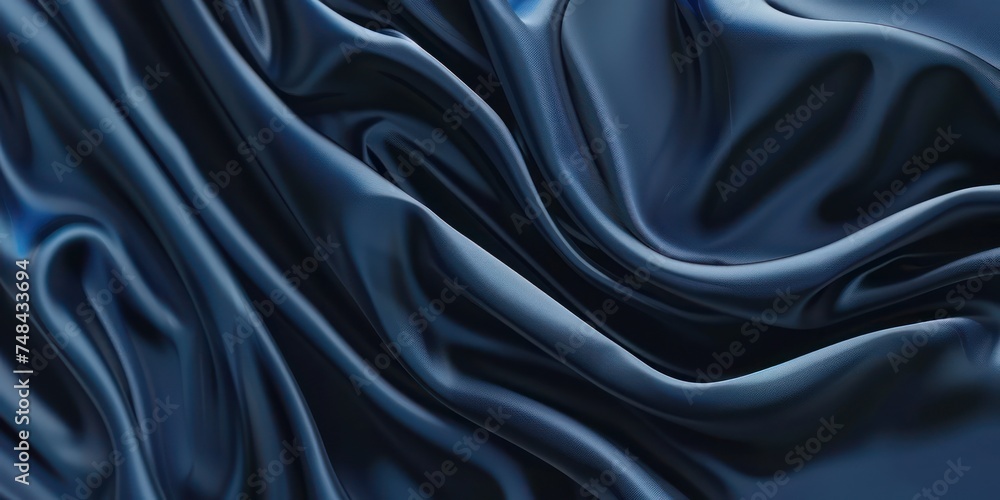 Abstract Dark blue silk fabric weave of cotton or linen satin fabric lies texture background.
Abstract Dark blue silk fabric weave of cotton or linen satin fabric lies texture background.
