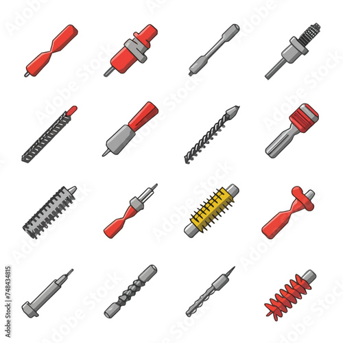Drill illustration vector set