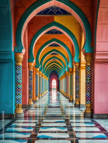 The Vibrant Color of Shah Alam Mosque   Salahuddin Abdul Aziz Shah mosque during dramatic - generative ai