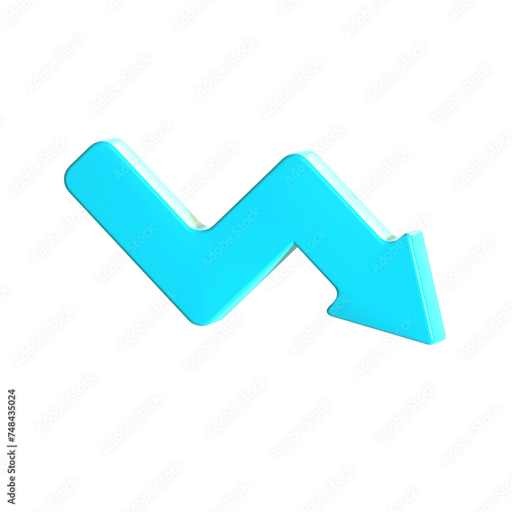 down trend arrow 3D Illustration down trend arrow 3D Illustration