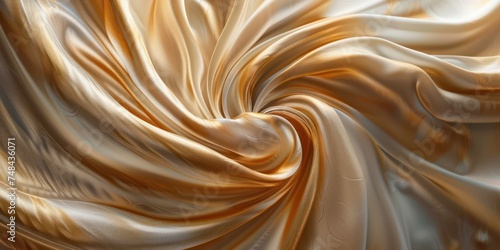 Abstract swirl in a fabirc gradient satin fabric lies texture background. photo