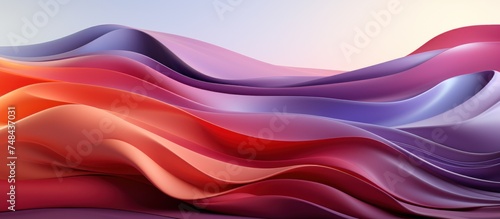 abstract wavy background with smooth lines in pink and purple colors