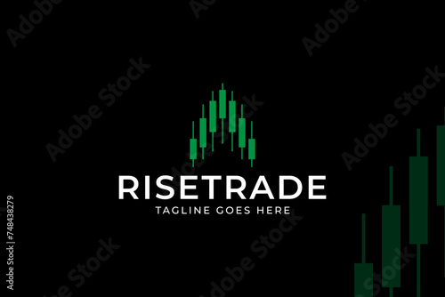 letter a with trade graph bar modern logo design for trading finance company business