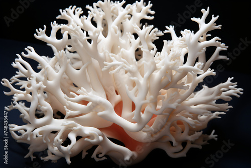 White Coral on black Background