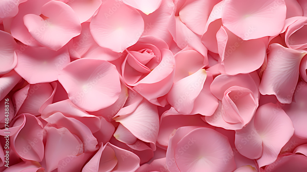 Flower petals illustration, romantic background for Valentine's Day