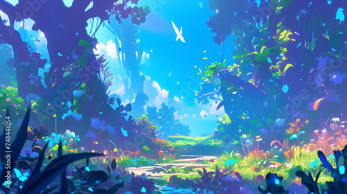 fantasy forest plant anime background © Adja Atmaja