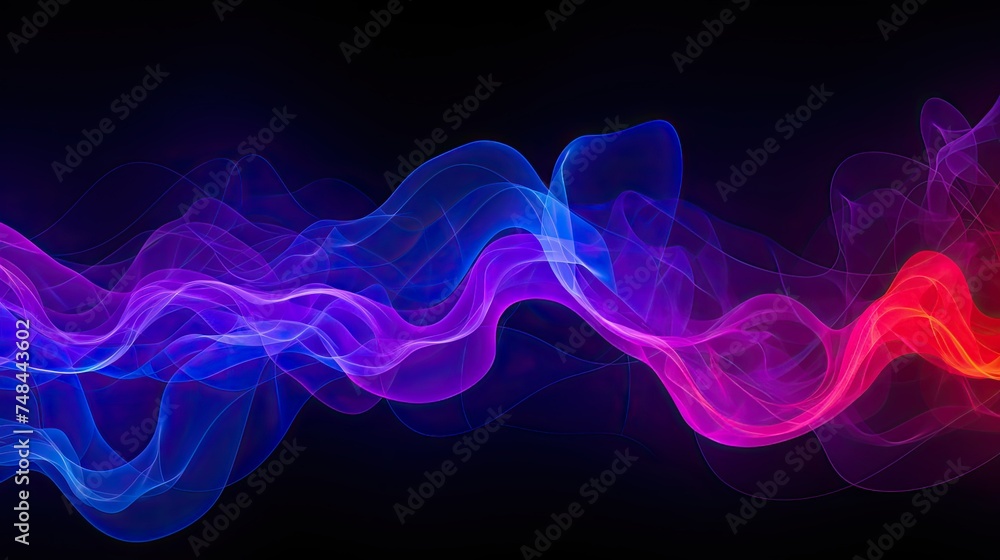 Abstract Background with Transparent Smooth Waves Curves Shiny Professional Lighting and Cinematic for PowerPoint Presentations, Banners, and Wallpapers