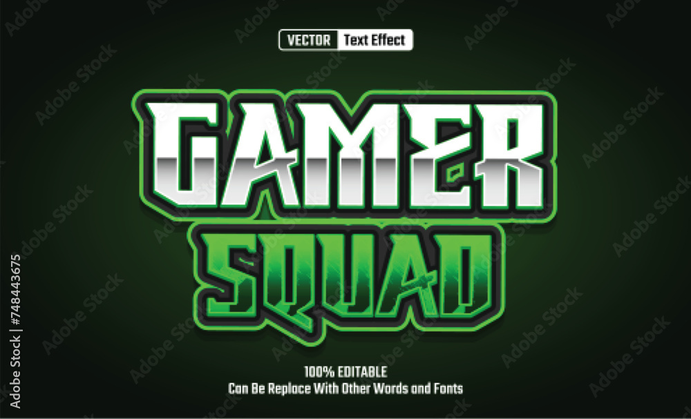 Gamer Squad Editable Vector Text Effect. Gamer Squad Editable Vector Text Effect.