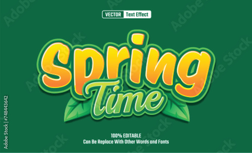 Springtime Editable Vector Text Effect.
