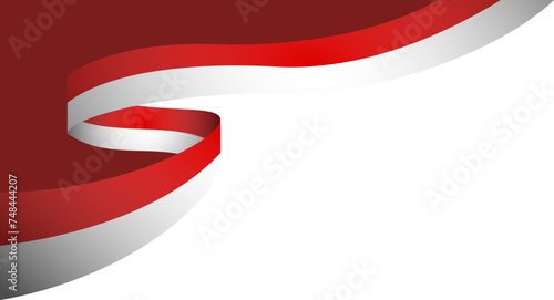 Red and White Ribbon. Indonesian Flag Vector (ID: 748444207)
