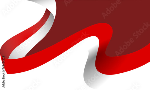 Red and White Ribbon. Indonesian Flag Vector (ID: 748444222)