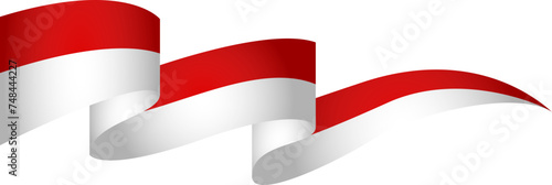 Red and White Ribbon. Indonesian Flag Vector (ID: 748444227)