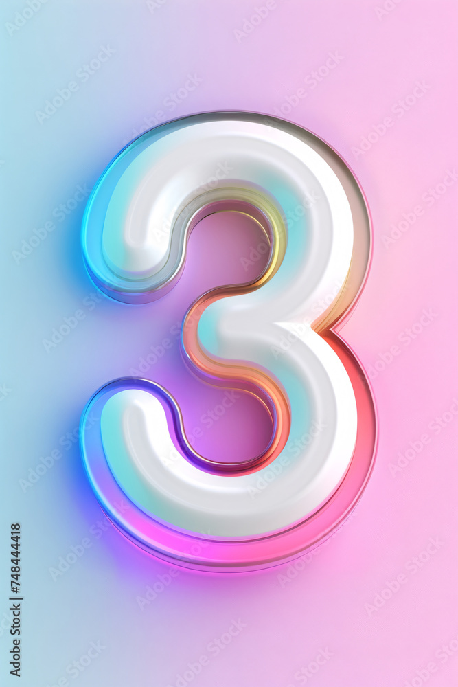 Countdown number 3 illustration poster, number 3 three-dimensional illustration Countdown number 3 illustration poster, number 3 three-dimensional illustration