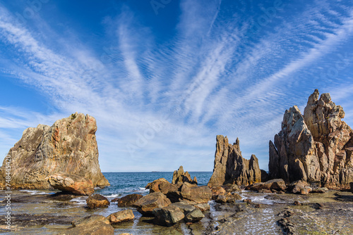 Photos Hashigui Rocks amazing stone formations in Kushimoto Town in Kii Peninsula of Wa
