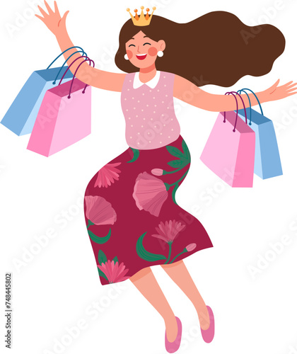 Happy Woman with Shopping Bags © JoyImage