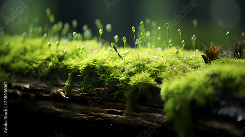 Close-up of lush green moss