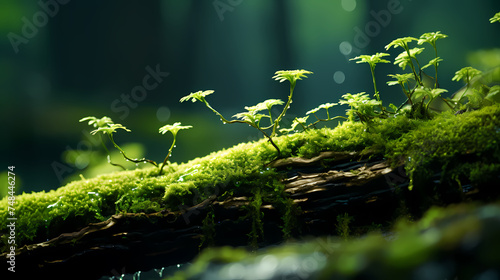 Close-up of lush green moss