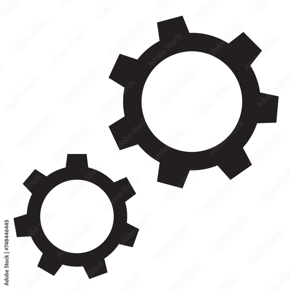 Gear vector logo icon template. Machine, progress, teamwork