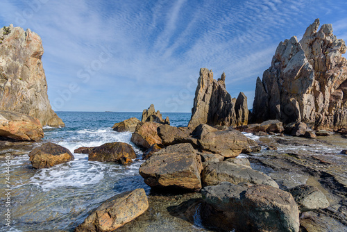 Canvas Print Hashigui Rocks amazing stone formations in Kushimoto Town in Kii Peninsula of Wa
