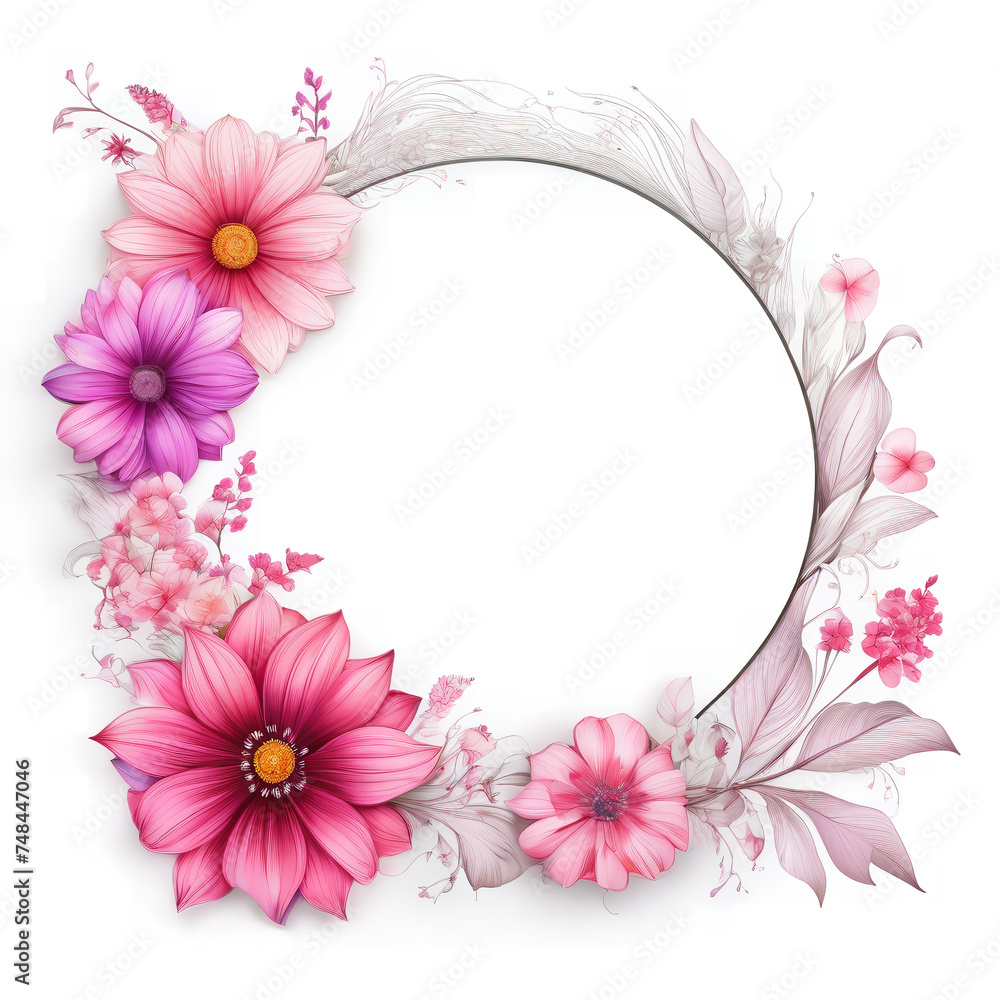 Generative AI
wedding circular flower frame