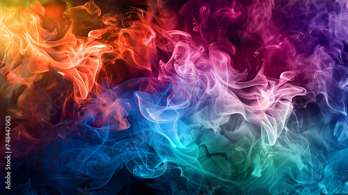 blue and purple swirls of smoke on a black background  blue and red smoke clouds in motion isolated on a black background  abstract wallpaper background colorful smoke design 