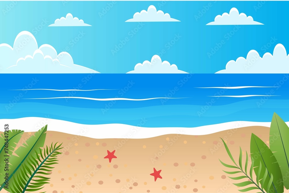 Sunny Summer Beach Background