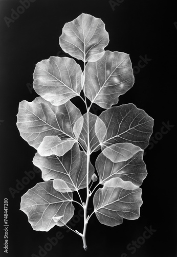 Xray spring leaf bloom nature blossom beautiful black background illustration leaf silhouette  X-ray.