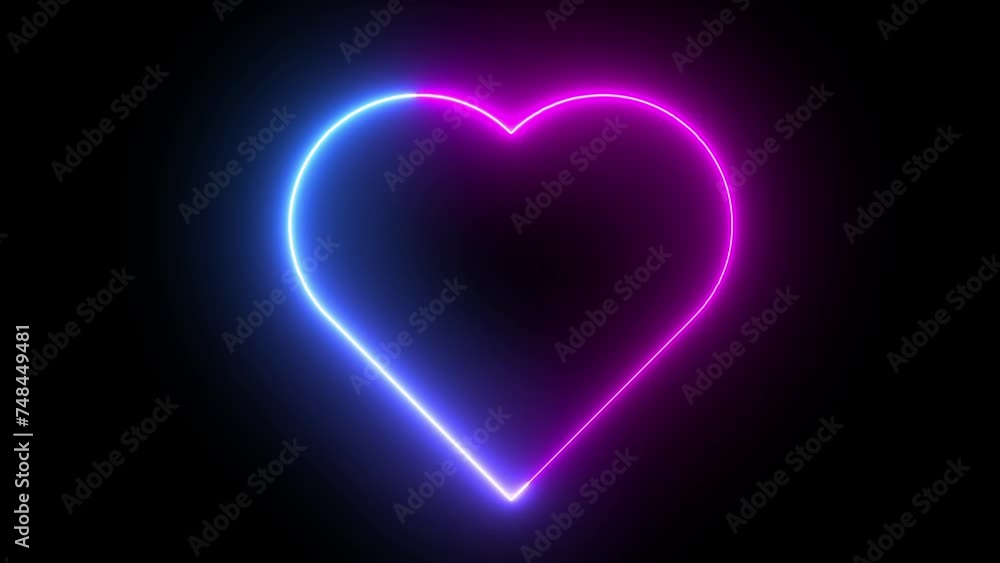 Neon Lights Love Heart Tunnel and Romantic Abstract Glow Particles - 4K Seamless Loop Motion Background Animation Neon Lights Love Heart Tunnel and Romantic Abstract Glow Particles - 4K Seamless Loop Motion Background Animation