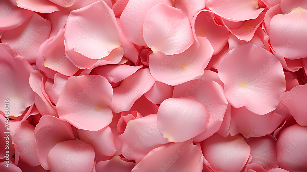 Close-up of scattered petals conveys romance and elegance