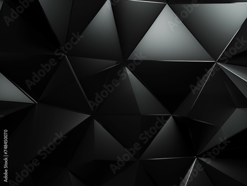 Black Abstract Triangles Background. Generative AI