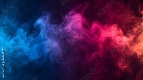 colorful smoke on the dark studio  abstract background.