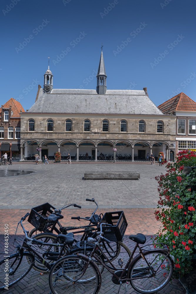 A historic building on the main square in Zierikzee in the province of Zeeland in The Netherlands.