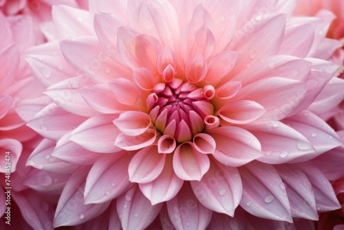 Vibrant Pink flower closeup. Macro plant fresh bright flora dahlia. Generate Ai