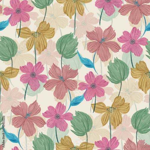 seamless pattern with flowers © manoj