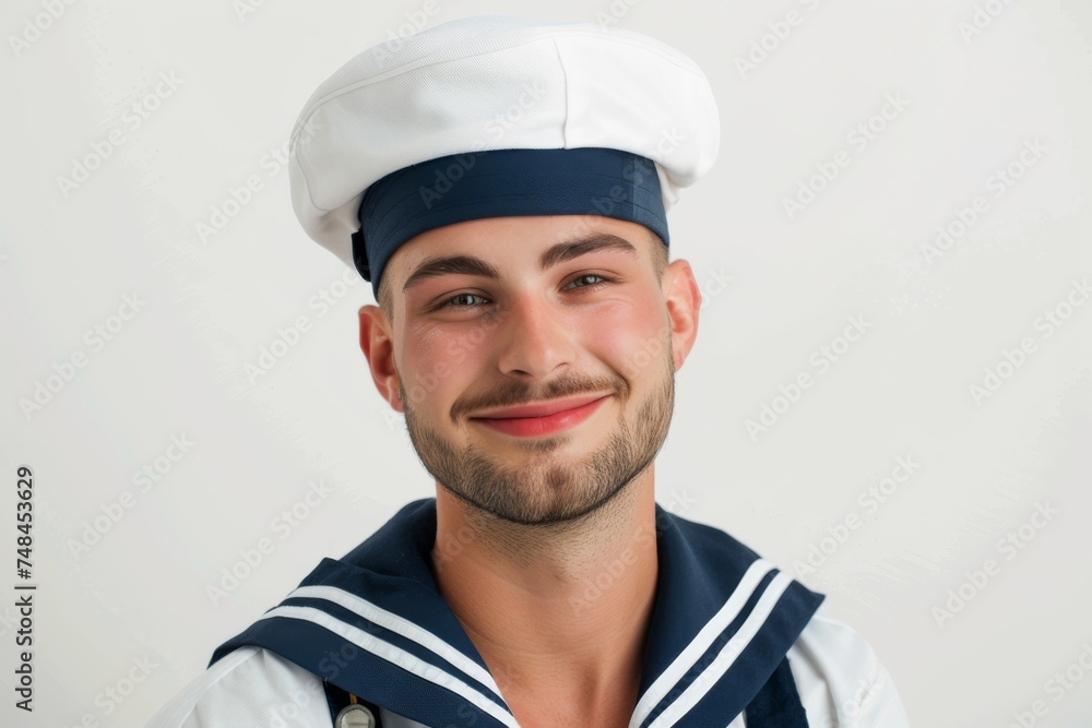 a seaman sailor man, his captivating smile complemented by the crisp elegance of his white uniform, evoking a sense of maritime grace. a seaman sailor man, his captivating smile complemented by the crisp elegance of his white uniform, evoking a sense of maritime grace.